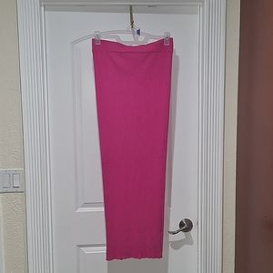 Naked Wardrobe Fuscia Ribbed Maxi Bodycon Skirt - 1X
